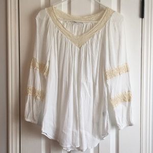 Charter Club Boho Style White Shirt